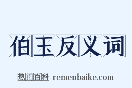 伯玉反义词是什么意思的图片